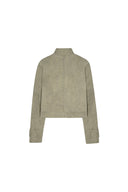 WASHED SLIM BIKER JUMPER IN CHARCOAL GREY image 12