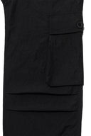 STRING NYLON CARGO PANTS IN BLACK image 5