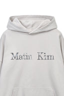 RAW EDGE HEM SWEAT HOODY IN LIGHT BEIGE image 3