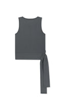 HEM TIE DETAIL SLEEVELESS TOP IN CHARCOAL GREY image 2