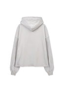 RAW EDGE HEM SWEAT HOODY IN LIGHT BEIGE image 2