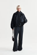 FAUX LEATHER DOWN JUMPER FOR WOMEN IN BLACK image 16