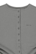 SIDE SHIRRING BUTTON TOP IN GRAY image 3