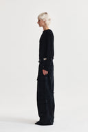 WEAVING LONG SLEEVE TOP IN BLACK image 16
