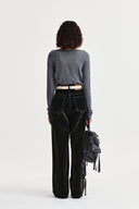 ESSENTIAL BOAT NECK KNIT TOP IN GRAY image 17