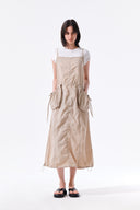 STRAP DETAIL SLEEVELESS UTILITY DRESS IN CHARCOAL GREY image 10