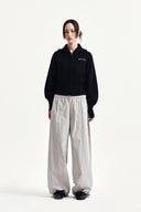 HIGH NECK EMBROIDERED LOGO ZIP UP FOR WOMEN IN BLACK image 19