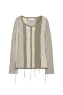 COLOR BLOCK SLIM KNIT CARDIGAN IN CHARCOAL GREY image 11