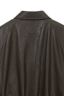 SMALL LOGO FAUX LEATHER ZIP UP JUMPER IN BROWN image 17