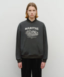 WINERY APPLIQUE LOGO OVER FIT SWEATSHIRT IN CHARCOAL GREY image 11