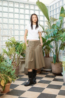 PINTUCK LAYERED SLIM CROP TOP IN WHITE image 9