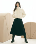 W QUILTED JACQUARD FULL SKIRT IN BLACK image 1