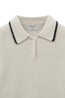 BACK LOGO COLLAR KNIT TOP FOR WOMEN IN IVORY image 3