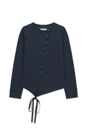 ASYMMETRIC BUTTON CLOSURE TOP IN NAVY image 1