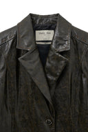 FAUX LEATHER HALF DOUBLE JACKET IN DARK BROWN image 3
