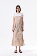 STRAP DETAIL SLEEVELESS UTILITY DRESS IN BEIGE image 12