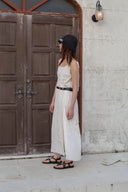 HOOK AND EYE LAYERED LONG DRESS IN IVORY image 9