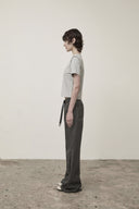 DIAGONAL LOGO REVERSIBLE CROP TOP IN GRAY image 8