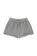 DISTRESSED TERRY SKORT SHORTS IN GRAY image 11