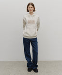 CLASSIC LOGO EMBROIDERY HOODIE (BRUSHED) IN OATMEAL image 5