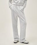 W BASIC FOLD-OVER SWEAT PANTS IN LIGHT HEATHER GREY image 18