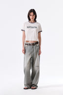 MATIN LOGO RINGER CROP TOP IN CREAM image 10