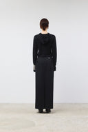 BACK DOUBLE WAIST MAXI SKIRT IN BLACK image 8