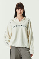 OVERSIZE PIQUE PULLOVER IN IVORY image 1