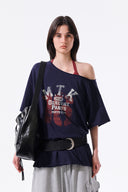 MTK 16 GRAFFITI LOGO ASYMMETRIC TOP IN NAVY image 13