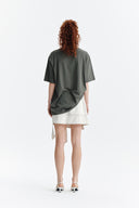 EMBROIDERY SMALL LOGO OVERSIZE TOP IN KHAKI image 7