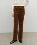 W SEMI-WIDE CORDUROY PANTS IN BROWN image 14
