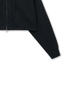 GRAFFITI LOGO CROP HOODY ZIP UP IN BLACK image 4