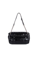GLOSSY QUILTING MEDIUM CHAIN BAG IN BLACK image 6