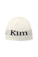 LOGO LINEN SHORT BEANIE IN WHITE image 5