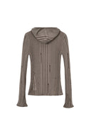 LOGO POINT DAMAGE SLIM HOODY CARDIGAN IN CHARCOAL GREY image 2