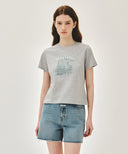 [REGEN] W FRENCH FRUIT SHOP GRAPHIC TEE IN HEATHER GREY image 11