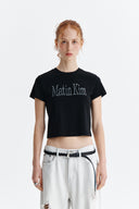 PATTERN ARTWORK LOGO CROP TOP IN BLACK image 10