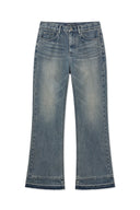 WASHED FLARE DENIM PANTS FOR MEN IN LIGHT BLUE image 10