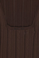 OPEN BACK RIBBED KNIT DRESS IN BROWN image 5