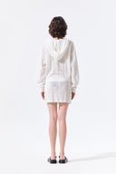 MESH LOGO WRAP MINI SKIRT IN WHITE image 7