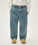 KIDS BEAR PRINTED DENIM PANTS IN BLUE image 13