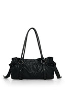 SHIRRING TIE BUCKLE SHOULDER BAG IN BLACK image 3