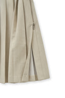 SIDE ZIPPER PLEATS MIDI SKIRT IN LIGHT BEIGE image 3