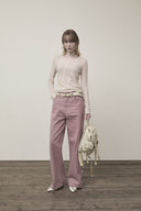 DIAGONAL TEXTURE KNIT TOP IN LIGHT BEIGE image 19