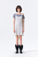 OPEN BACK RIBBED KNIT DRESS IN LIGHT GRAY image 17