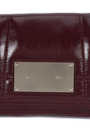 GLOSSY QUILTING SMALL CHAIN BAG IN BURGUNDY image 8