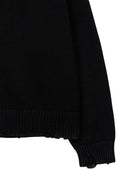 BACK LOGO LINE POINT KNIT CARDIGAN IN BLACK image 4
