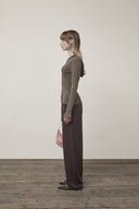 LOGO POINT DAMAGE SLIM HOODY CARDIGAN IN KHAKI BROWN image 16