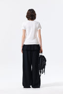 LAYERED SKIRT JERSEY PANTS IN BLACK image 7