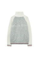HIGH NECK RAGLAN KNIT ZIP UP FOR MEN IN IVORY image 12